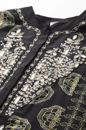 Black saatchi kurta set by ritu kumar