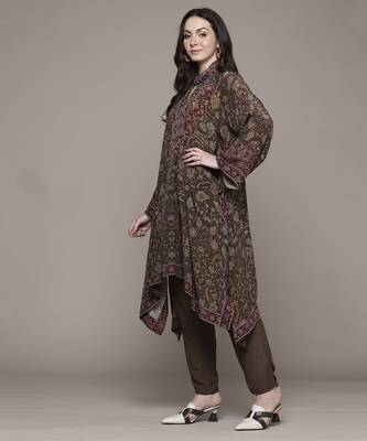 Brown sonmarg kurta set by ritu kumar 2