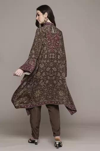 Brown sonmarg kurta set by ritu kumar