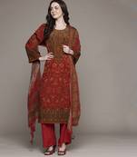 Red sonmarg kurta  set by ritu kumar