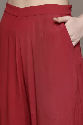 Red sonmarg kurta  set by ritu kumar
