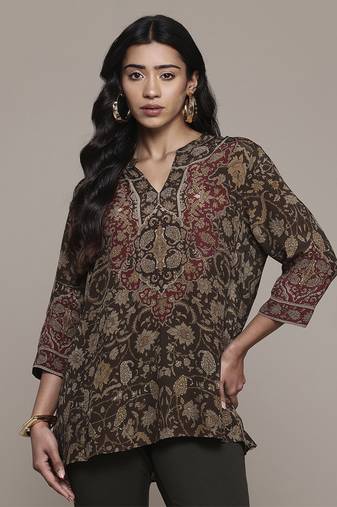 Brown sonmarg kurti by ritu kumar