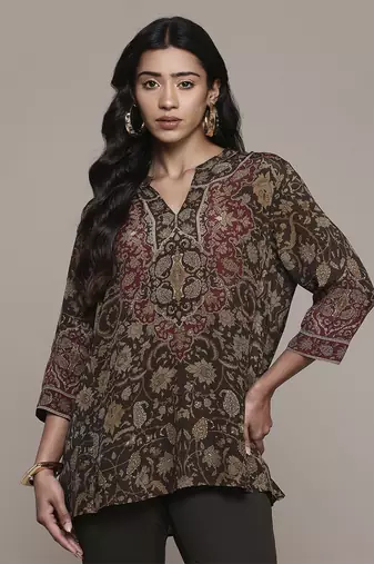 Brown sonmarg kurti by ritu kumar