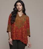 Red sonmarg kurti by ritu kumar