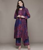 Blue zuri kurta set by ritu kumar