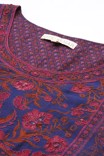 Blue zuri kurta set by ritu kumar