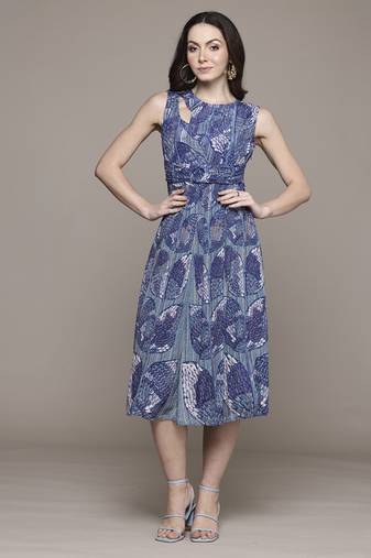 Blue jhanvi long dress by ritu kumar
