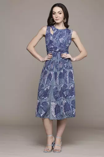 Blue jhanvi long dress by ritu kumar