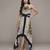 Black mono floral long dress by ritu kumar
