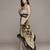Black mono floral long dress by ritu kumar