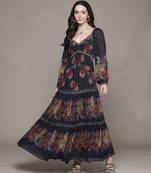 Black niloufer long dress by ritu kumar