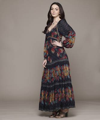 Black niloufer long dress by ritu kumar 4
