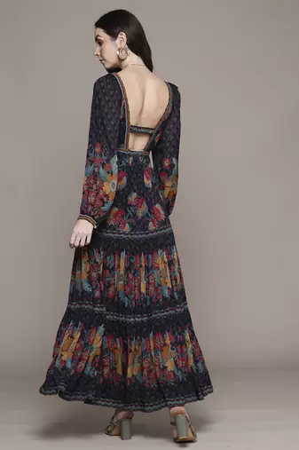 Black niloufer long dress by ritu kumar