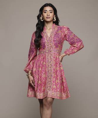 Pink ramya short dress by ritu kumar 1