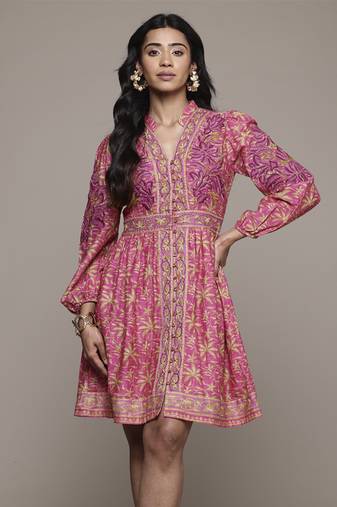 Pink ramya short dress by ritu kumar