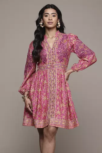 Pink ramya short dress by ritu kumar
