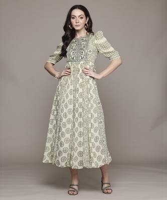 Green saatchi long dress by ritu kumar 1