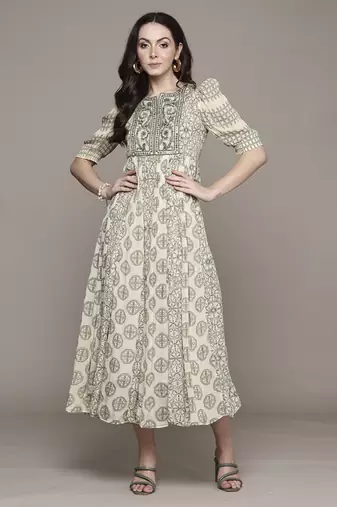 Green saatchi long dress by ritu kumar