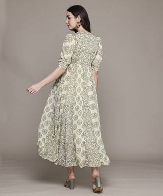 Green saatchi long dress by ritu kumar 2