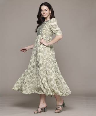 Green saatchi long dress by ritu kumar 5
