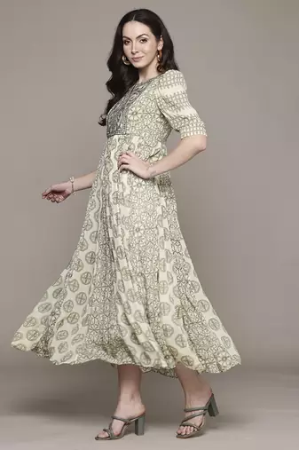 Green saatchi long dress by ritu kumar