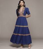 Blue suta long dress by ritu kumar