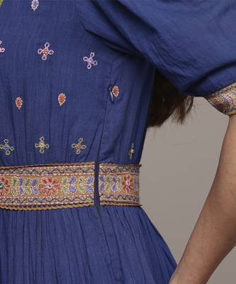 Blue suta long dress by ritu kumar 3