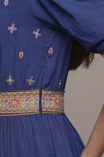 Blue suta long dress by ritu kumar