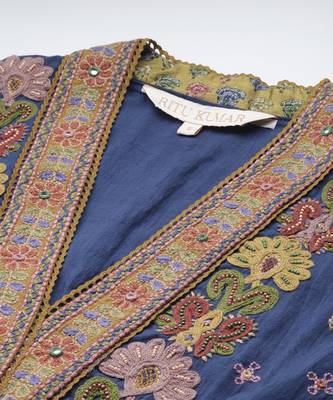 Blue suta long dress by ritu kumar 4