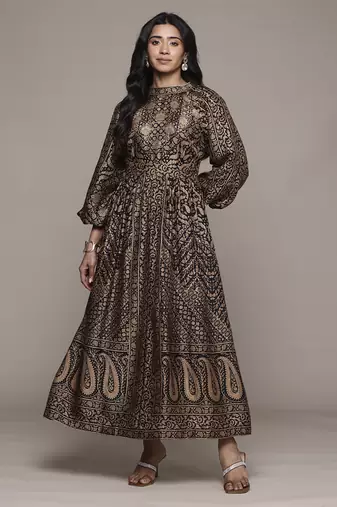 Black beige flowret dresses by ritu kumar