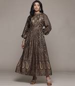Black beige flowret dresses by ritu kumar
