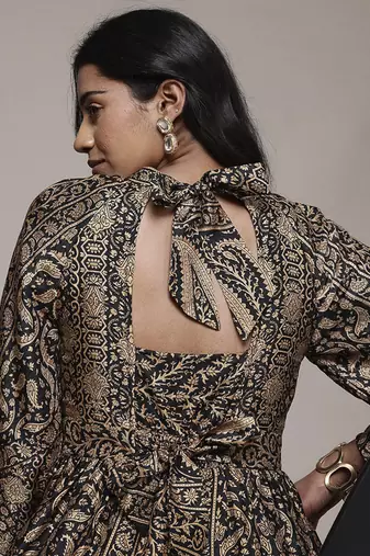 Black beige flowret dresses by ritu kumar