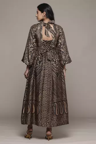 Black beige flowret dresses by ritu kumar