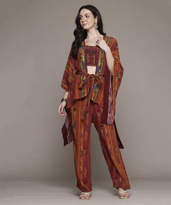 Brick multi kantara cape set by ritu kumar 1
