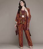 Brick multi kantara cape set by ritu kumar