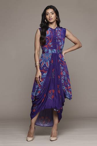 Royal purple poppy pushpanjali dresses by ritu kumar