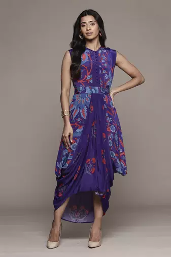 Royal purple poppy pushpanjali dresses by ritu kumar