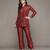 Red multi brocade jamawar kurti set by ritu kumar