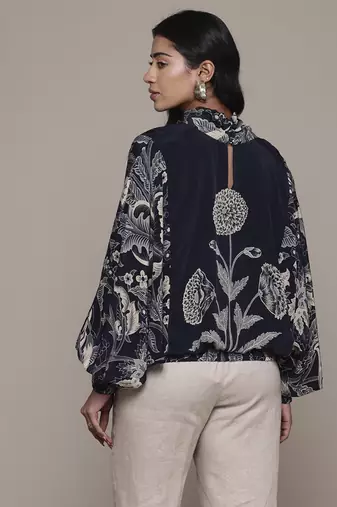 Black poppy pushpanjali kurti by ritu kumar