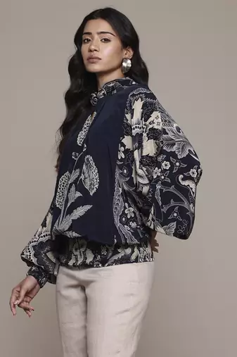 Black poppy pushpanjali kurti by ritu kumar