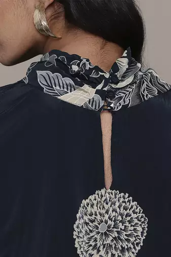 Black poppy pushpanjali kurti by ritu kumar