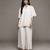 Off white essential-pari shirt with pant co-ord set by ritu kumar