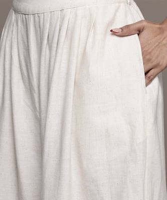 Off white essential-pari shirt with pant co-ord set by ritu kumar 2