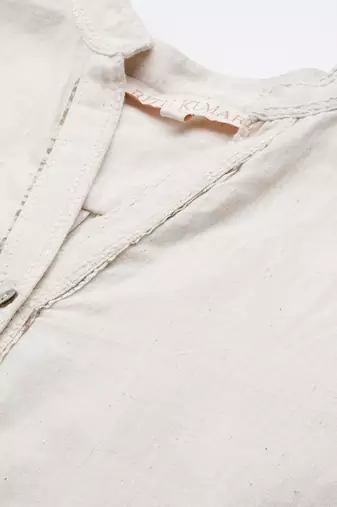 Off white essential-pari shirt with pant co-ord set by ritu kumar