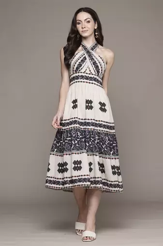 Off white florencia  long dress by ritu kumar