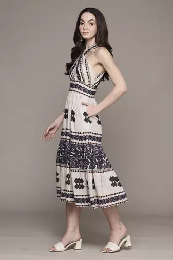 Off white florencia  long dress by ritu kumar