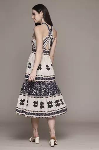 Off white florencia  long dress by ritu kumar