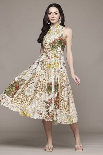 Off white pierra long dress by ritu kumar