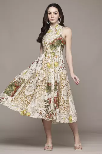 Off white pierra long dress by ritu kumar