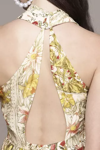 Off white pierra long dress by ritu kumar
